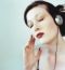 woman with headphones
